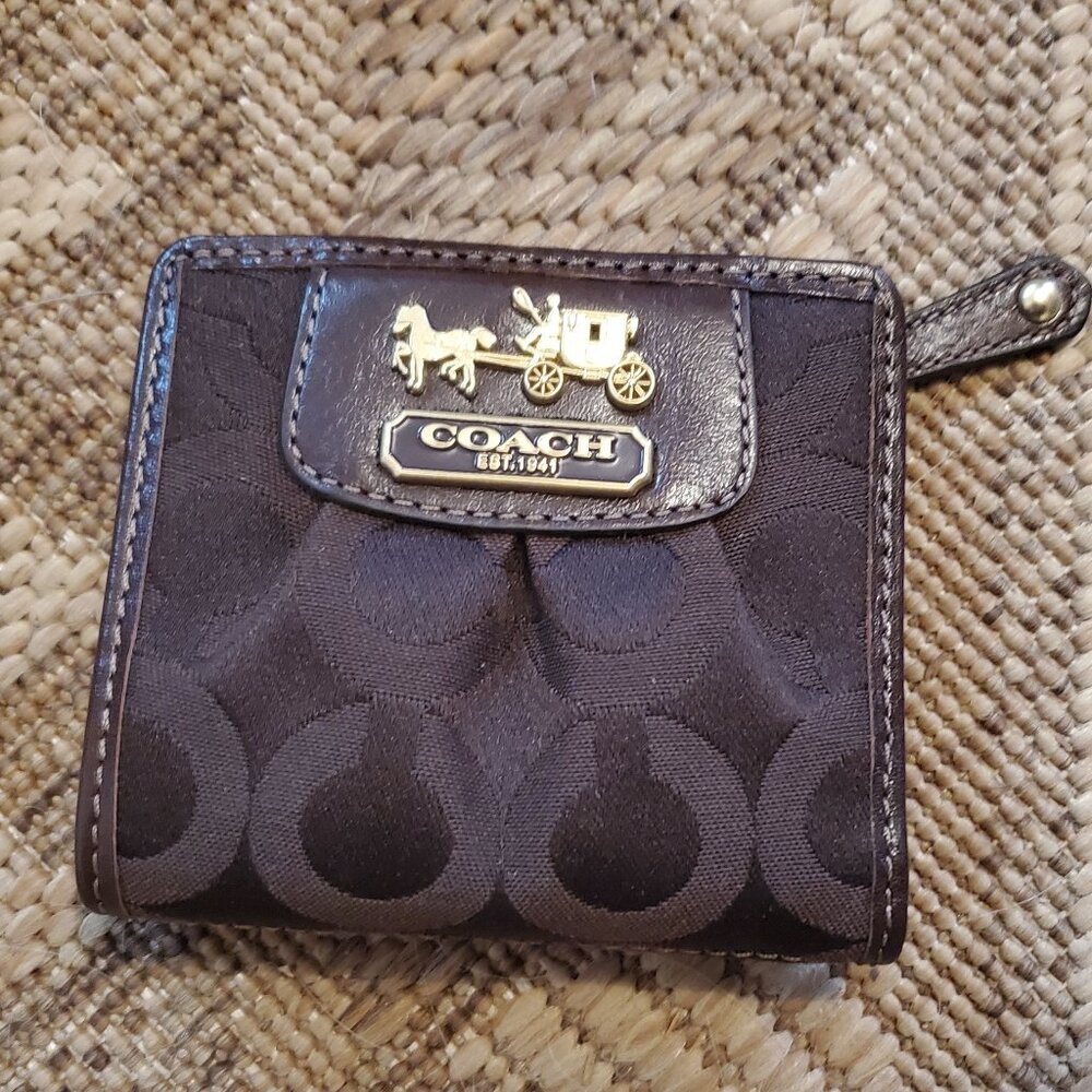 Vintage Coach wallet card holder new never used brown pink